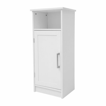 Flash Furniture Vega Cabinet Organizer w/Magnetic Closure Door, In-Cabinet Adjust Shelf, and Upper Open Shelf, Wht FS-VEGA-BATH-3-WH-GG